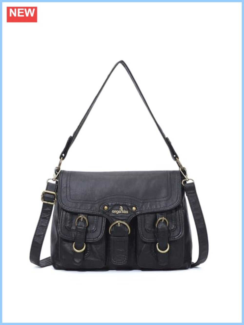 Vegan Leather Hobo Shoulder Bag Crossbody Tote Satchel Purse
